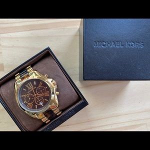 Michael Kors Gold & Tortoise Watch